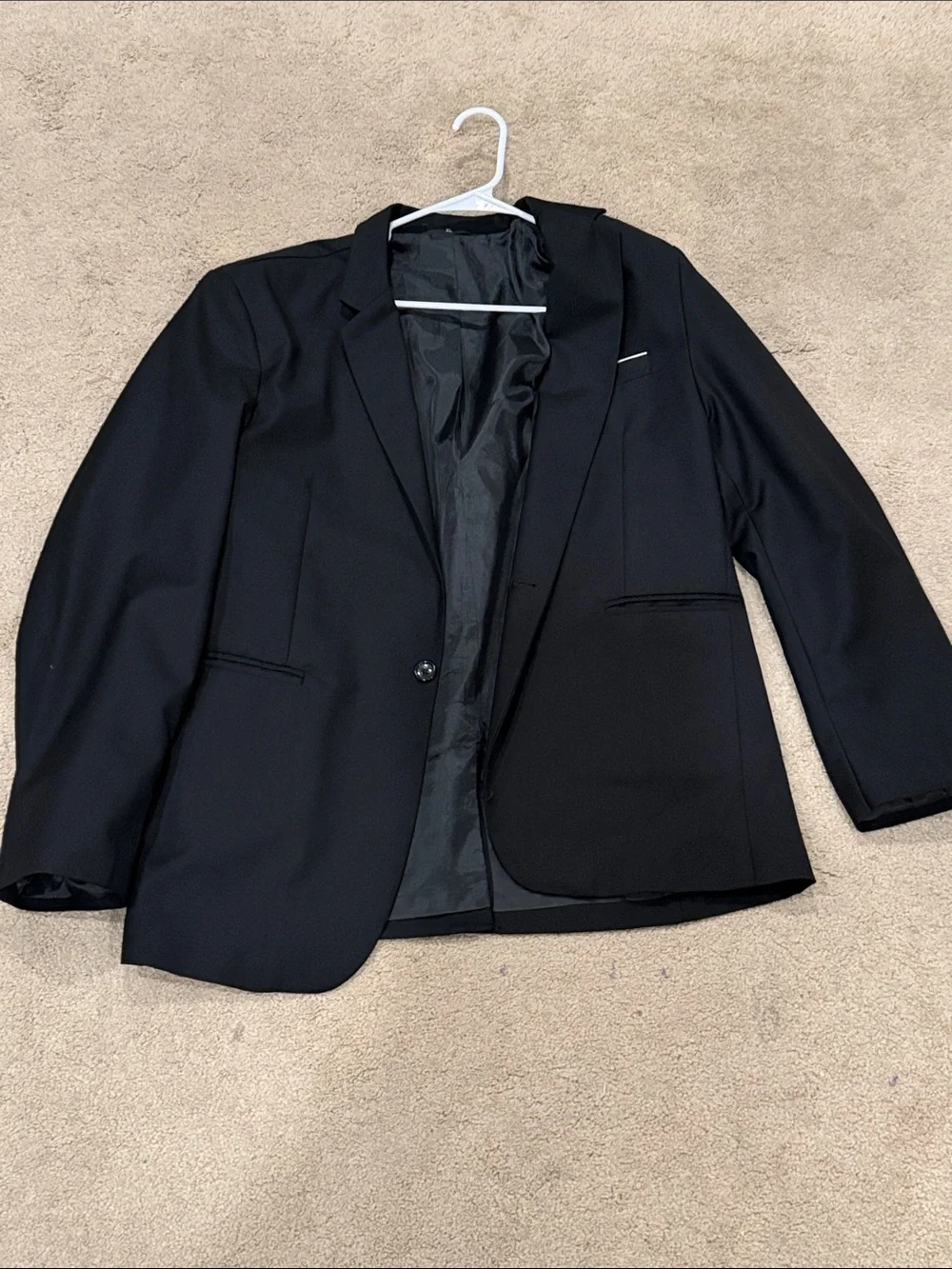 Men's Black Single-Breasted Blazer - Classic Tailored Style